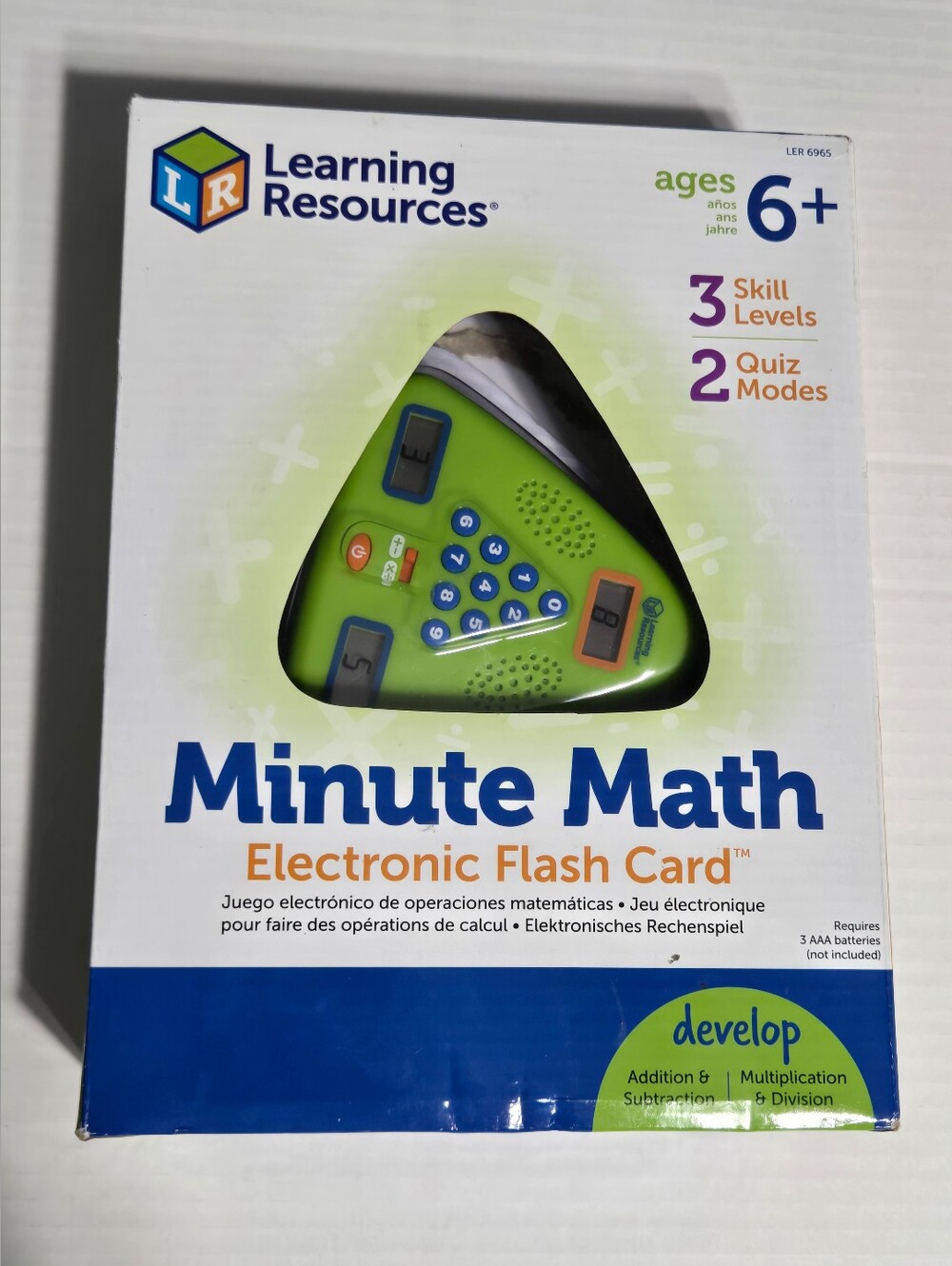 Learning Resources Minute Math Electronic Flash Card LER 6965 New Open Box